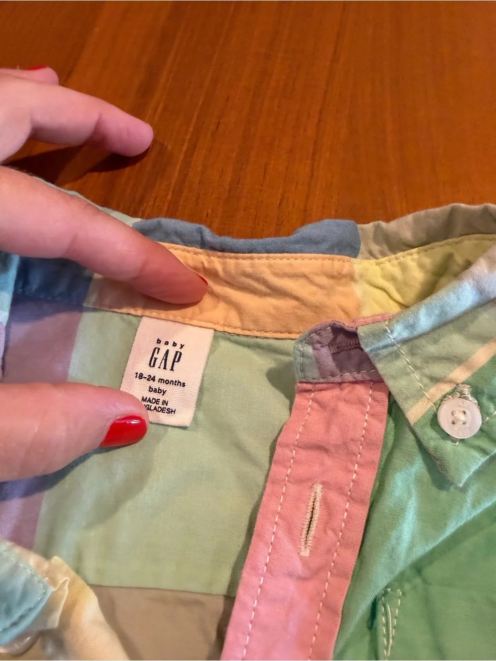 GAP Pastel Multicolor Plaid Button-Down Shirt